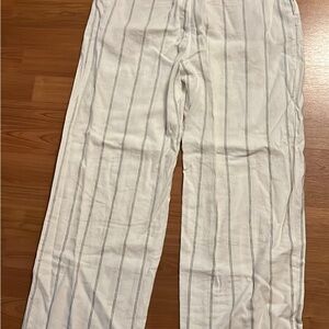 GAP White Striped Wide Leg Pants